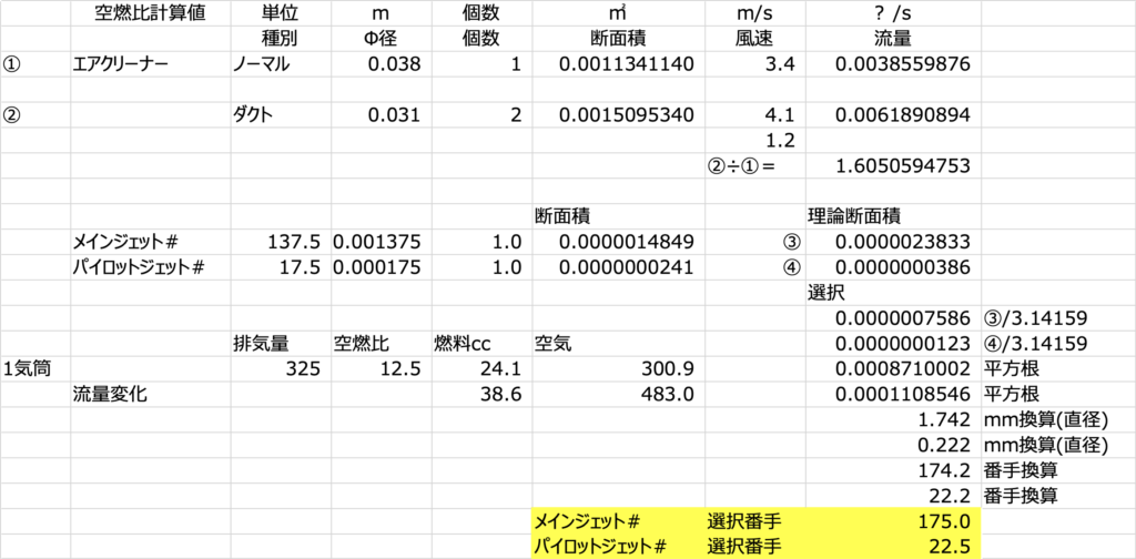 吸気計算表