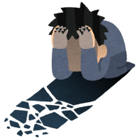 絶望 絶望する男性(イラスト)