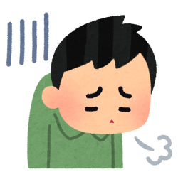 ため息をつく男性（イラスト）
