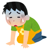 過労の保育士（イラスト）