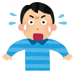 驚いてる男性（イラスト）