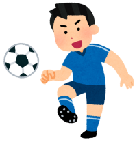 サッカーをしている男性（イラスト）